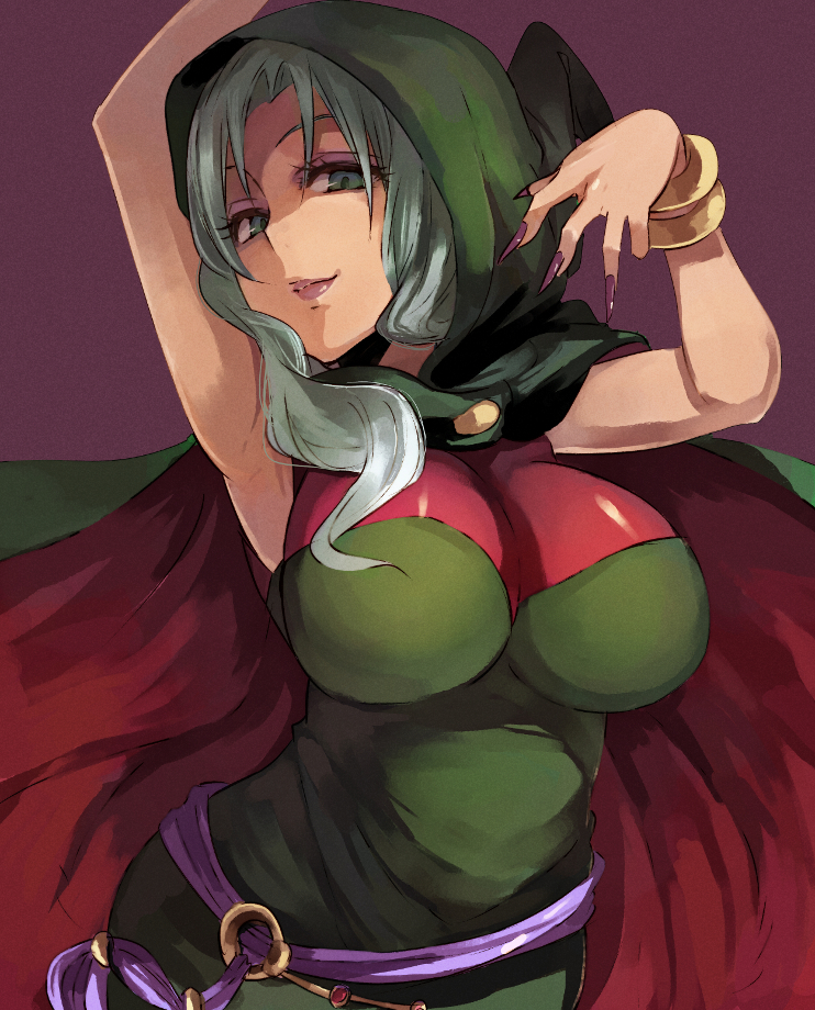 armpits bracelet breasts dress hood impossible_clothes impossible_dress jewelry jonasan large_breasts lips lipstick majorina makeup nail_polish precure smile_precure! solo