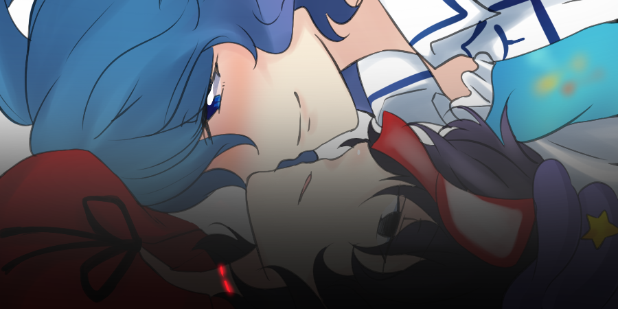 5p black_eyes black_hair blue_eyes blue_hair hair_rings hat kaku_seiga miyako_yoshika multiple_girls ofuda open_mouth short_hair star touhou