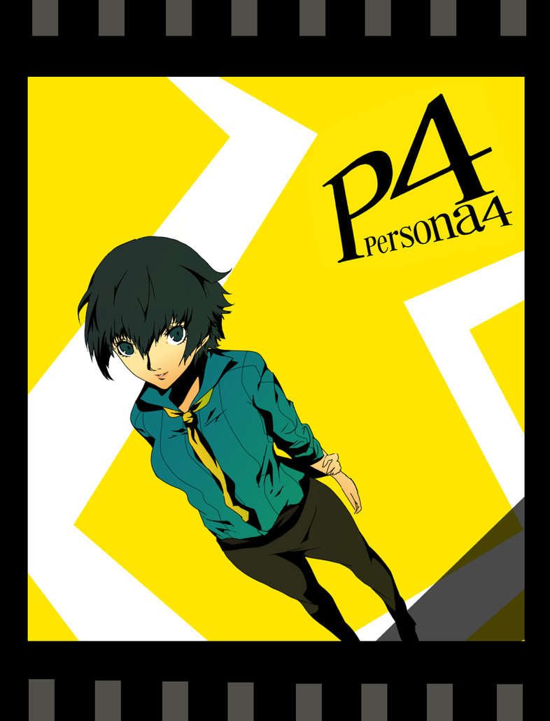 blue_eyes blue_hair crossdressing from_above hair_between_eyes hips lips looking_at_viewer mahaokedain necktie pants persona persona_4 shirogane_naoto short_hair smile solo title_drop wavy_hair yuzucchi