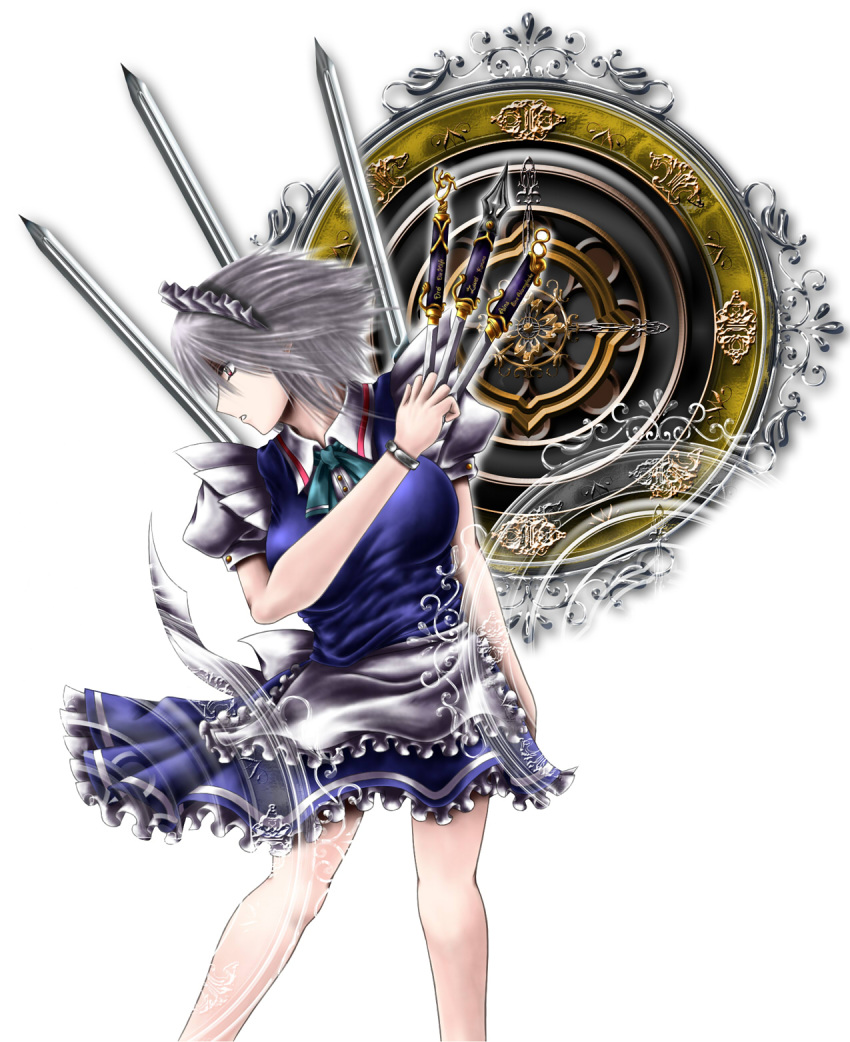highres izayoi_sakuya knife maid merlyn silver_hair touhou