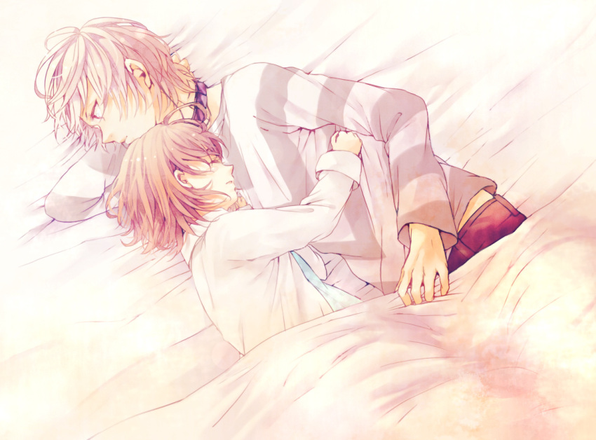 ahoge blush_stickers brown_hair choker dress kama_(satoyan) last_order shirt short_hair sleeping striped striped_shirt to_aru_majutsu_no_index white_hair