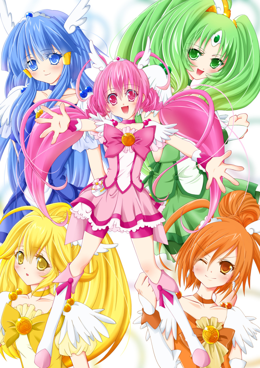 aoki_reika cure_beauty cure_happy cure_march cure_peace cure_sunny haruhiko_pearl highres hino_akane hoshizora_miyuki kise_yayoi magical_girl midorikawa_nao multiple_girls precure smile_precure!