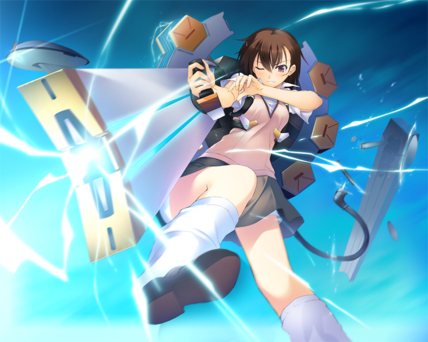 furuikeya gun misaka_mikoto seifuku to_aru_kagaku_no_railgun to_aru_majutsu_no_index weapon