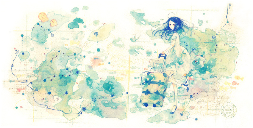 dress highres map original suitcase wayukako