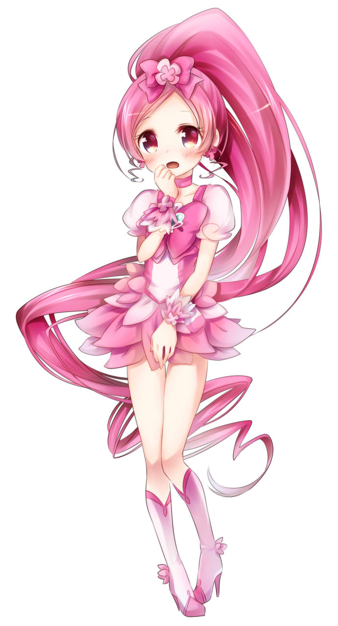 Safebooru 1girl Boots Cure Blossom Dress Female Hanasaki Tsubomi Heart Heartcatch Precure 5694