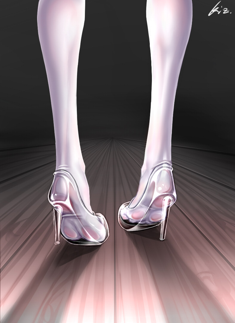 Fetish thigh high heels ballet slut