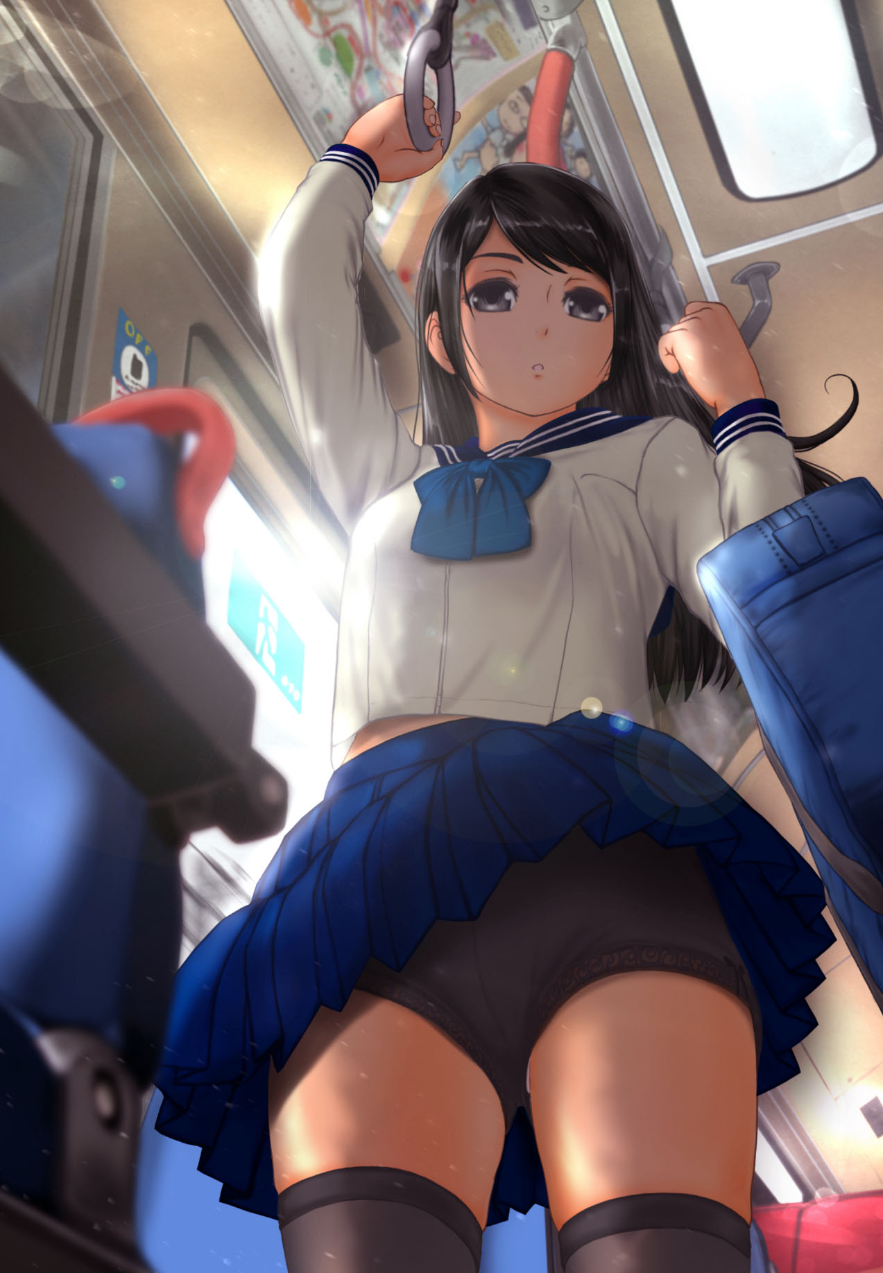 Schoolgirl groped train