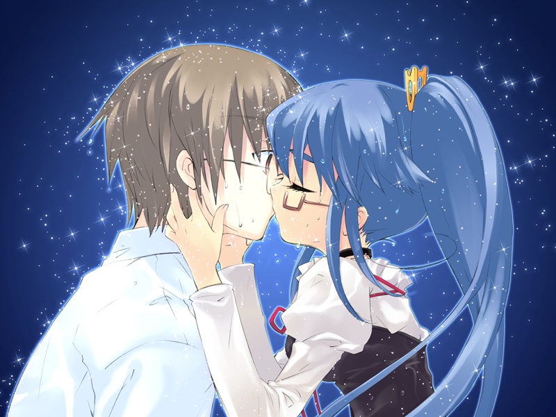 Glasses kiss