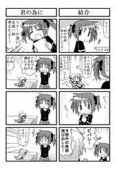 ^_^ closed_eyes comic kori_(trouble_spirit) minami_(artist) minigirl monochrome multiple_4koma o_o original ribbon sawatari_riko translated translation_request young |_| rating:Safe score:0 user:Gelbooru