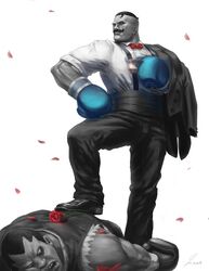 balrog bowtie boxing boxing_gloves capcom cup dudley facial_hair flower m_bison male manly monochrome mustache petals rose signature source_request spot_color street_fighter street_fighter_iii street_fighter_iii:_3rd_strike street_fighter_iv suspenders tea white_background rating:Safe score:0 user:Gelbooru