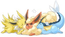 jolteon nintendo no_humans pokemon vaporeon yoshikawa_mo yuzuriha rating:Safe score:0 user:Gelbooru