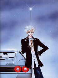 90s androgynous bishoujo_senshi_sailor_moon car earrings epee ferrari_512tr jewelry motor_vehicle official_art rapier reverse_trap short_hair solo sword takeuchi_naoko ten'ou_haruka ten'ou_haruka vehicle weapon white_hair rating:Safe score:2 user:Gelbooru