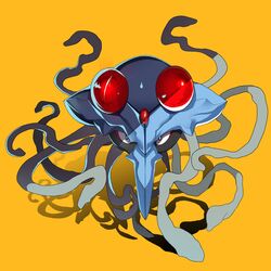 creature jellyfish looking_at_viewer monster no_humans orange_background pokemon simple_background solo tentacle tentacles tentacruel rating:Safe score:2 user:Gelbooru