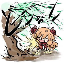 ^_^ alternate_costume anger_vein arima_miyako arima_miyako_(cosplay) blush chibi closed_eyes cosplay eyes_closed fang horn_ribbon horns ibuki_suika melty_blood orange_hair ribbon solo touhou tsukihime yanagi_(artist) yanagi_(nurikoboshi) rating:Safe score:0 user:danbooru
