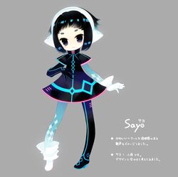 asymmetrical_clothing black_hair gloves grey_eyes headset mismatched_footwear original pantyhose puti_devil sayo_(puti_devil) simple_background smile solo translated translation_request vocaloid rating:Safe score:1 user:danbooru