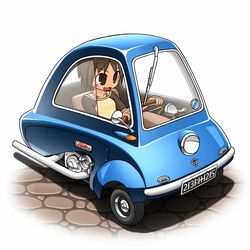 >:3 black_eyes brown_hair car cobblestone driving motor_vehicle nanatsuta original peel_p50 raglan_sleeves short_hair solo tan vehicle rating:Safe score:0 user:danbooru
