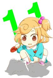 brown_eyes hair_bobbles hair_ornament kami_nomi_zo_shiru_sekai katsuragi_mari kindergarten_uniform orange_hair sand_castle side_ponytail young rating:Safe score:0 user:danbooru
