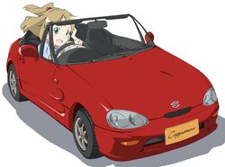 brown_hair car convertible driving green_eyes half_updo initial_d long_hair minamino_kanade motor_vehicle precure suite_precure suzuki suzuki_cappuccino umanosuke vehicle rating:Safe score:0 user:danbooru