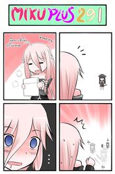 2girls 4koma afterimage ahoge animal_ears bag black_dress black_hair black_legwear blue_eyes braid cat_ears cat_tail catstudio_(artist) closed_eyes comic dress empty_eyes eyes_closed flat_gaze highres ia_(vocaloid) kuro_(miku_plus) long_hair multiple_girls off_shoulder open_mouth pink_hair shirt skirt surprised tail thai translated translation_request twin_braids vocaloid rating:Safe score:0 user:danbooru