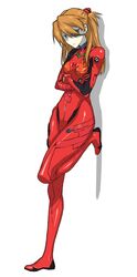  1girl blue_eyes bodysuit crossed_arms evangelion:_3.0_you_can_(not)_redo eyepatch highres long_hair neon_genesis_evangelion orange_hair plugsuit rebuild_of_evangelion shikinami_asuka_langley solo souryuu_asuka_langley 