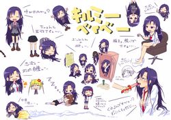  27sai_club 3girls anger_vein blonde_hair blush brown_hair closed_eyes goshiki_agiri highres kill_me_baby long_hair multiple_girls necktie open_mouth oribe_yasuna purple_hair school_uniform short_hair skirt smile sonya_(kill_me_baby) twintails violet_eyes 