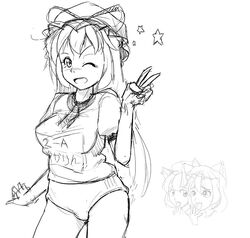  3girls animal_ears buruma cat_ears chen earrings fox_ears greyface gym_uniform hat hat_ribbon jewelry kimoi_girls long_hair monochrome multiple_girls parody ribbon touhou v wink yakumo_ran yakumo_yukari 