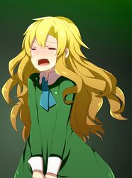  1girl blonde_hair crying dress harusawa ib mary_(ib) tears 