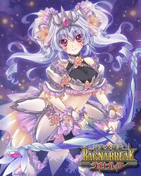  1girl arrow bow_(weapon) drill_hair frills long_hair looking_at_viewer midriff navel nishiwaki_yuuri purple_hair ragna_break smile solo twintails violet_eyes weapon 