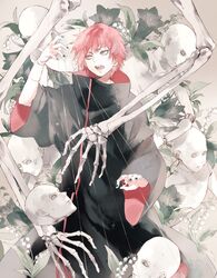  1boy bone flower leaf male mannequin naruto naruto_shippuuden puppet redhead sasori short_hair string tomekichi 