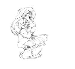  1girl elbow_gloves fingerless_gloves gloves guilty_gear headband long_hair millia_rage monochrome solo very_long_hair 