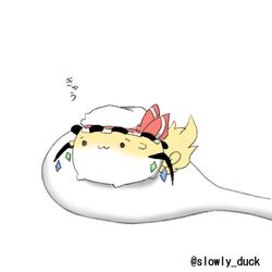  flandre_scarlet hat lowres no_humans rebecca_(keinelove) sukusuku_hakutaku tail touhou wings 