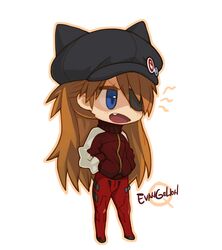  1girl blue_eyes chibi evangelion:_3.0_you_can_(not)_redo eyepatch fang long_hair neon_genesis_evangelion orange_hair plugsuit ran_system rebuild_of_evangelion shikinami_asuka_langley solo souryuu_asuka_langley track_jacket 