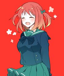 1girl brown_eyes brown_hair hataraku_maou-sama! sasaki_chiho school_uniform short_hair short_twintails solo twintails 