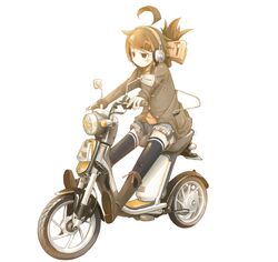  motor_vehicle nabana original scooter solo thigh-highs thighhighs vehicle 