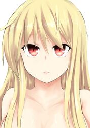  1girl blonde_hair bust eyelashes highres long_hair red_eyes sakura-sou_no_pet_na_kanojo shiina_mashiro simple_background solo 