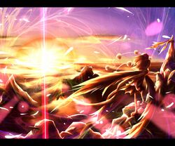  ayakashi_(monkeypanch) shameimaru_aya sunset touhou 