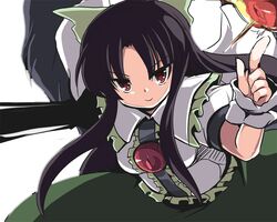  bow favfavver2 long_hair red_eyes reiuji_utsuho touhou wings 