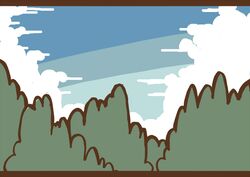  adomi clouds comic forest millipen_(medium) nature sky touhou traditional_media tree 