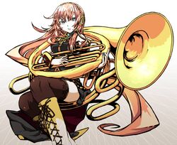  blue_eyes instrument kawazu megurine_luka pink_hair sousaphone thigh-highs thighhighs tuba vocaloid 