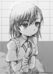  misaka_imouto monochrome sketch solo to_aru_majutsu_no_index traditional_media 