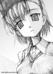 head_mounted_display misaka_imouto misaka_mikoto monochrome sketch to_aru_majutsu_no_index traditional_media 