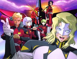  athrun_zala blonde_hair blue_eyes blue_hair dearka_elsman green_eyes green_hair gundam gundam_seed highres male mask mecha military military_uniform nicol_amafli purple_eyes rau_le_creuset scan short_hair silver_hair uniform violet_eyes yzak_joule 
