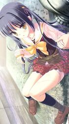  1girl rain school_uniform solo tagme 