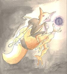  energy_ball highres holding holding_spoon kadabra nintendo no_humans pokemon solo spoon 