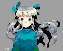  hamamoto_ryuusuke highres original ribbon silver_hair twintails 