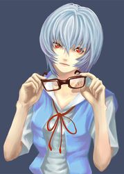  ayanami_rei blue_hair broken broken_glasses glasses neon_genesis_evangelion pale_skin red_eyes school_uniform short_hair 