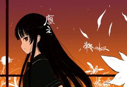  black_hair blunt_bangs enma_ai hime_cut jigoku_shoujo long_hair red_eyes 