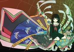  black_hair enma_ai jigoku_shoujo long_hair red_eyes seifuku uniform 