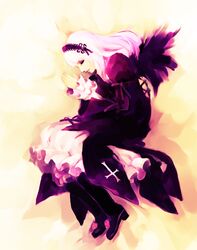  hironox long_hair pink_hair rozen_maiden sleeping suigintou wings 