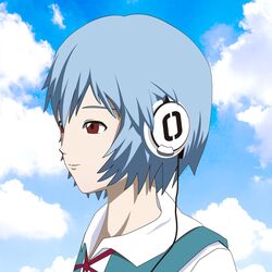  ayanami_rei blue_hair headphones neon_genesis_evangelion pale school_uniform 